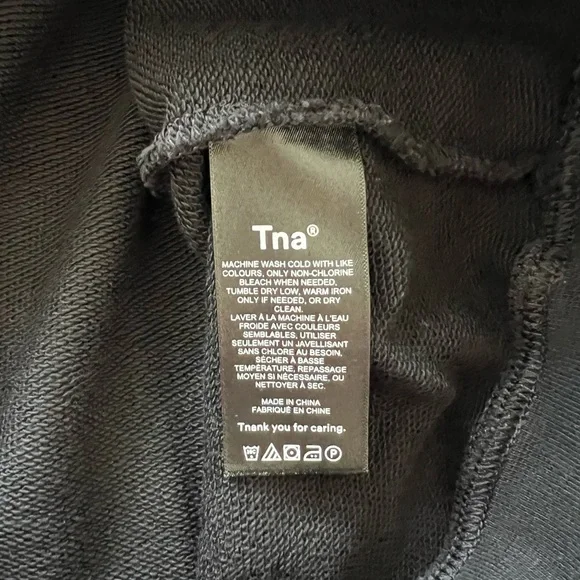 Tna Airy Fleece Boyfriend Crew Sweatshirt Size 1 Black - Picture 6 of 7